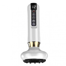 (White) Electric Massager with Anti-Cellulite Function Handheld Rechargeable Cupping Tool for Body Infrared Heating 12 Modes Ideal for Adults