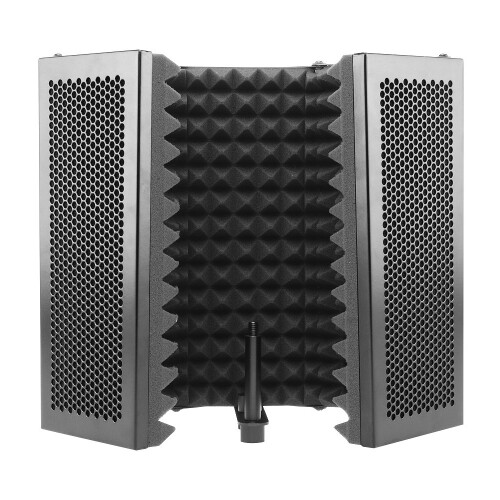 5 Panel Foldable Studio Microphone Isolation Shield Recording Sound Absorber Foam 2