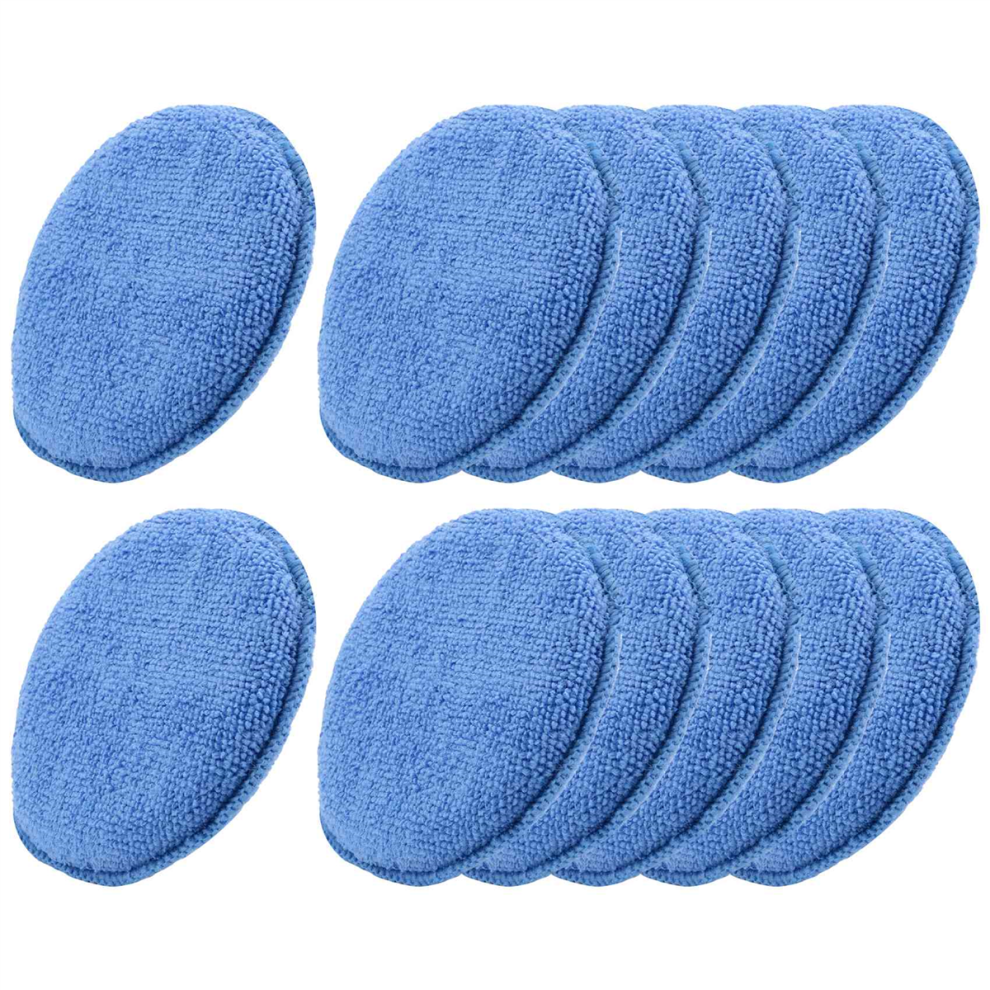 Applicateur de cire en microfibre, 12 pièces, éponge de nettoyage de voiture, éponge de polissage, bleu