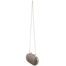 Bolsa de mão dourada para noite, bolsa feminina para casamento, bolsa brilhante, laço de metal, corrente de ombro