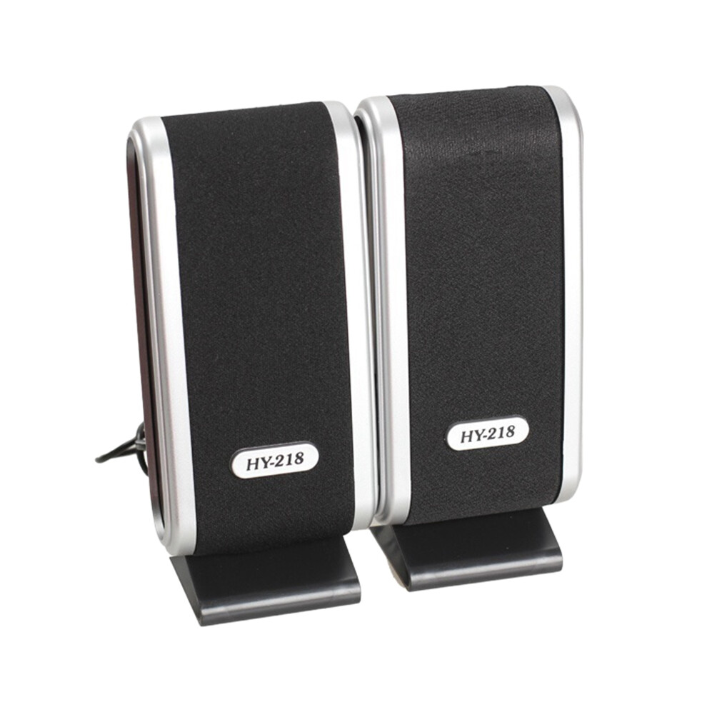 2-Pack USB Computer Speakers, Stereo 3W x 2, USB Powered, 3.5mm Audio, Plug-and-Play for Desktop PC & Laptop, Silver Grey-image-OPC-PH6YW58-NEW