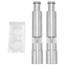 Salt and Pepper Grinder Set of 2, Mill Stainless Steel Shaker Push-Button Manual Glass