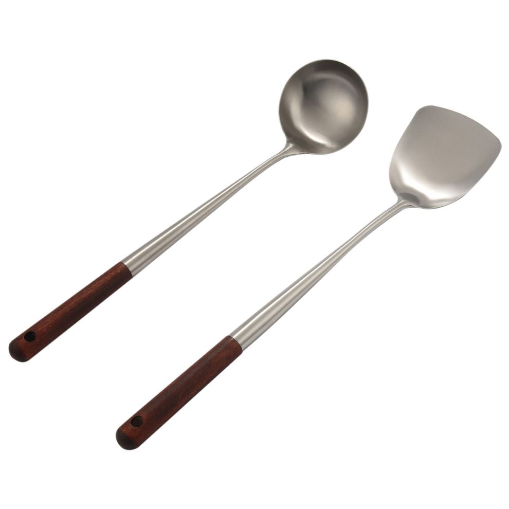 Wok Spatula and Ladle Tool Set, 17 Inches for Wok, Stainless Steel-image-OPC-PH6YWGC-NEW