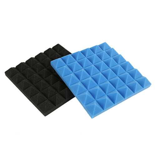 Painéis de isolamento acústico de espuma acústica de carvão, 2 x 10 polegadas (preto + azul) 2