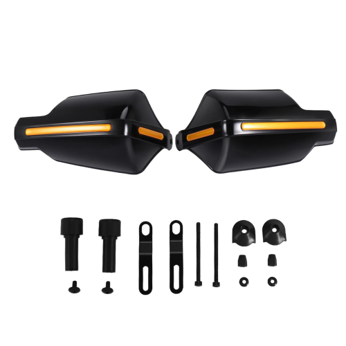 Par de protetores de mão para guidão de motocicleta de 7/8 polegadas e 22 mm, escova protetora contra vento (preto) 2