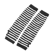 Paar witte en zwarte vingerloze armwarmers van acryl voor dames