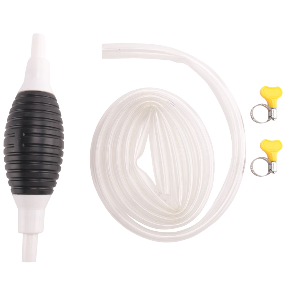 Pompe manuelle à siphon haut débit 2 m, portable, manuelle, pour transfert de carburant, essence, huile, liquide, eau, aquarium