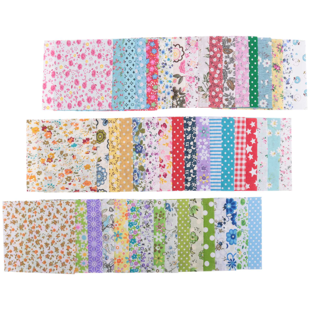 Stof Patchwork Handwerk Katoenen Materiaal Batiks Gemengde Vierkanten Bundel, 10 x 10 cm, 50-Pack