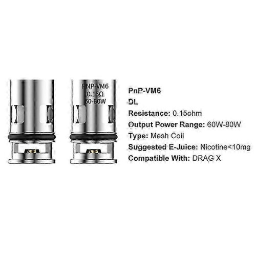 10-pack VM6 0,15 ohm vervangende coils voor DRAG X en DRAG Max-systemen 2