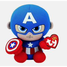 (Captain America) TY Marvel Avengers Plush Soft Toy - Beanie Babies