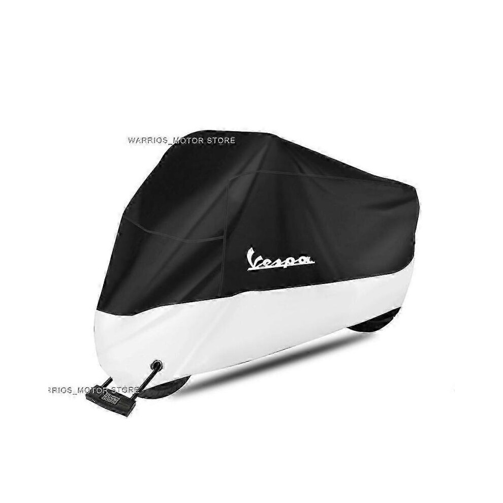 (2XL for 200cm, Silver) Vespa LX LXV GTS GTV 50 150 250 300 300ie Motorcycle Cover with UV Dustproof Snowproof and Waterproof Protection-image-OPC-PH6Z258-NEW