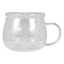 3-in-1-Set, klare, hitzebeständige Tee-/Kaffeetasse mit Sieb, Filterdeckel, Verwendung für das Home Office
