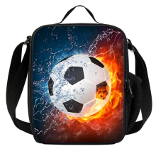 Borsa termica riutilizzabile per il pranzo da calcio, per ragazzi e ragazze, con portabottiglie, per scuola, campeggio, viaggi e picnic.