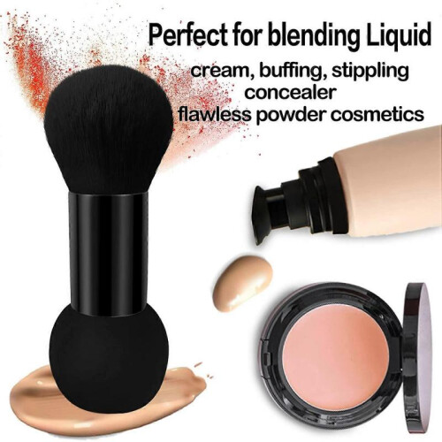 Double-ended makeup brush, foundation blending makeup sponge powered kabuki brush for blending, blush 2