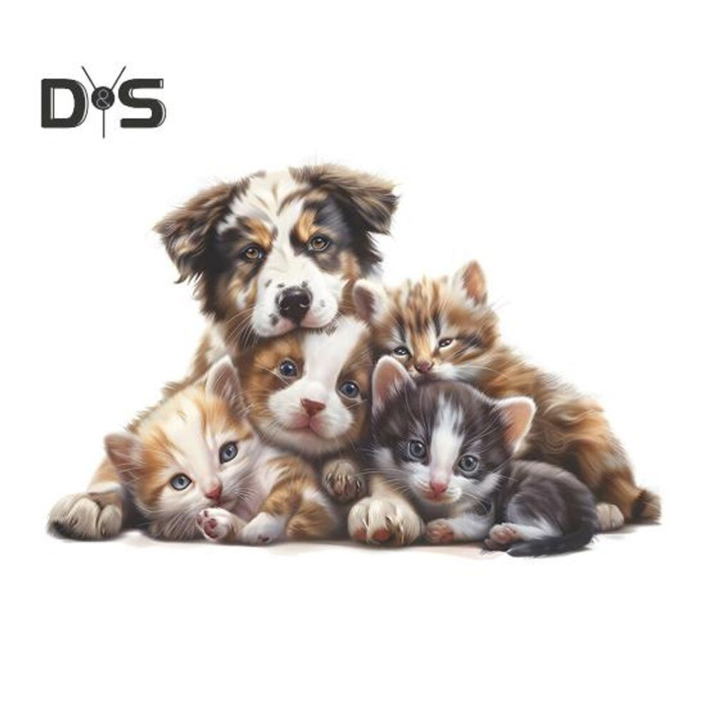 Cat Dog Wall Sticker Waterproof PVC Self-adhesive Removable Home Office Living Room Kids Bedroom Pet Wall Art Decoration Decal