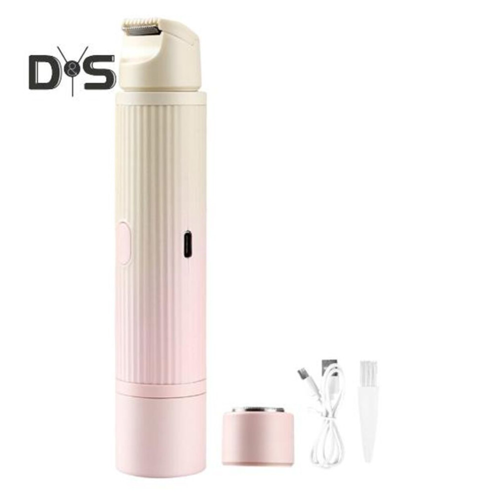(pink) Double-head Women Electric Epilator Rechargeable Waterproof Face Body Bikini Area Arm Leg Hair Removal Device Hair Remover Trimmer Shaver