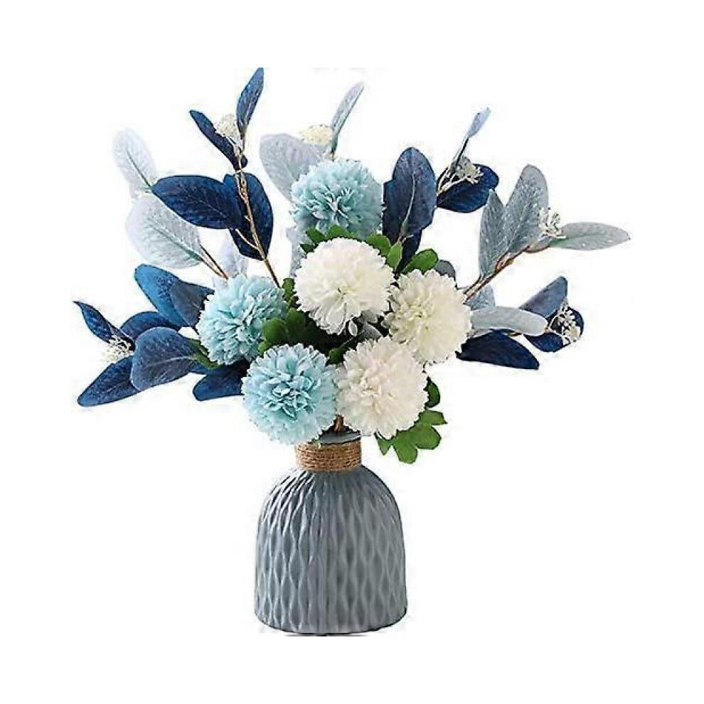 Artificial Flowers with Vase Faux Hydrangea Flower Arrangements for Home Garden Party Wedding Decoration