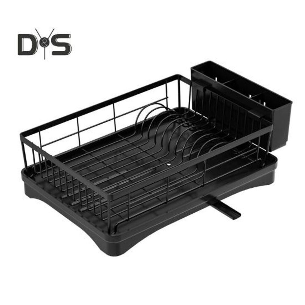 Dish Drying Rack Durable Construction Space-Saving Simple Installation Kitchen Countertop Dish Drainer Utensil Holder