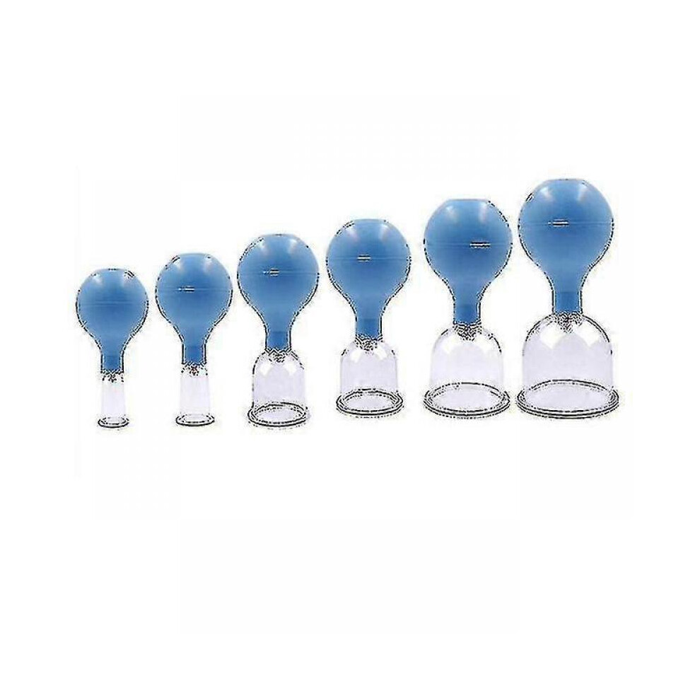 6 pcs/set suction cup vacuum cupping, body massage jar massager meridian rubber head anti cellulite health