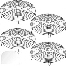 4 Pack Cake Cooling Racks,  Round Food Photography Prop Rack, Iron Wire Baking Steaming Rack