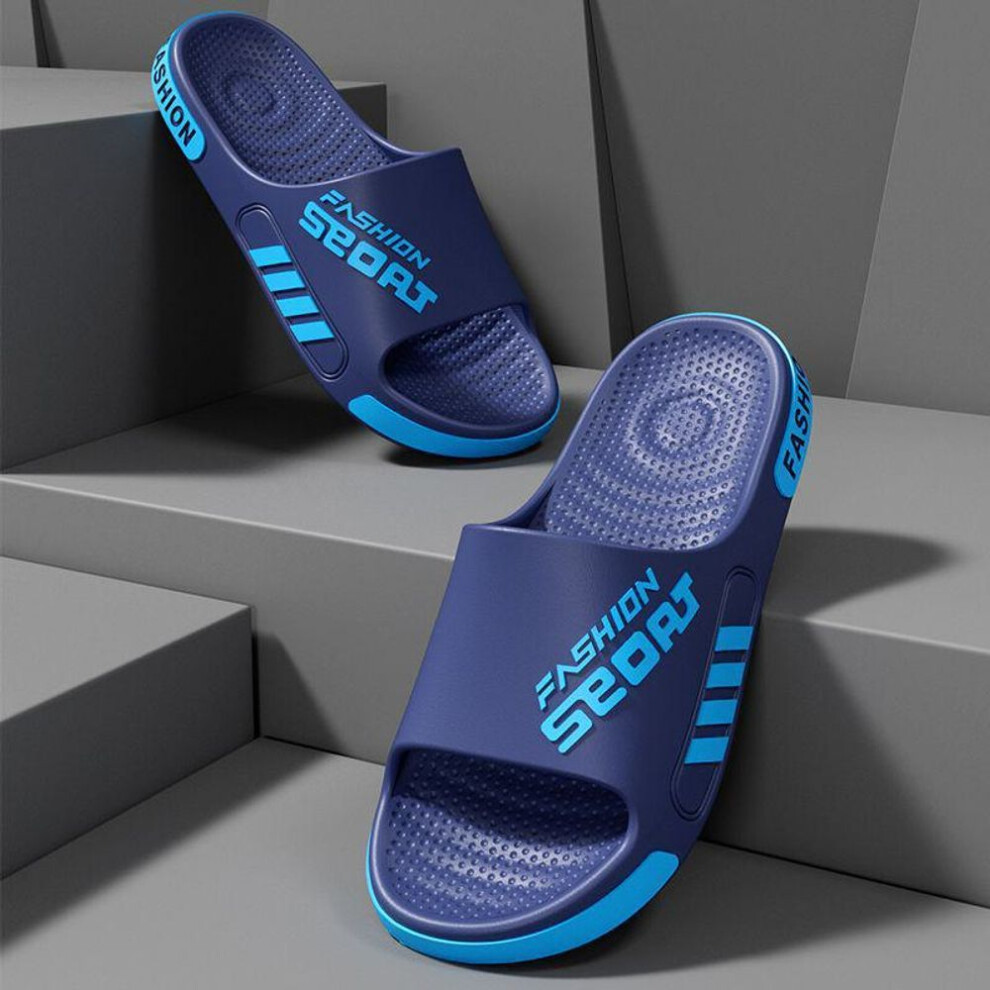 (dark blue, 36-37) Order A Size Up Stylish Men's And Women's Indoor Outdoor Non-slip Slippers For Home And Summer Wear