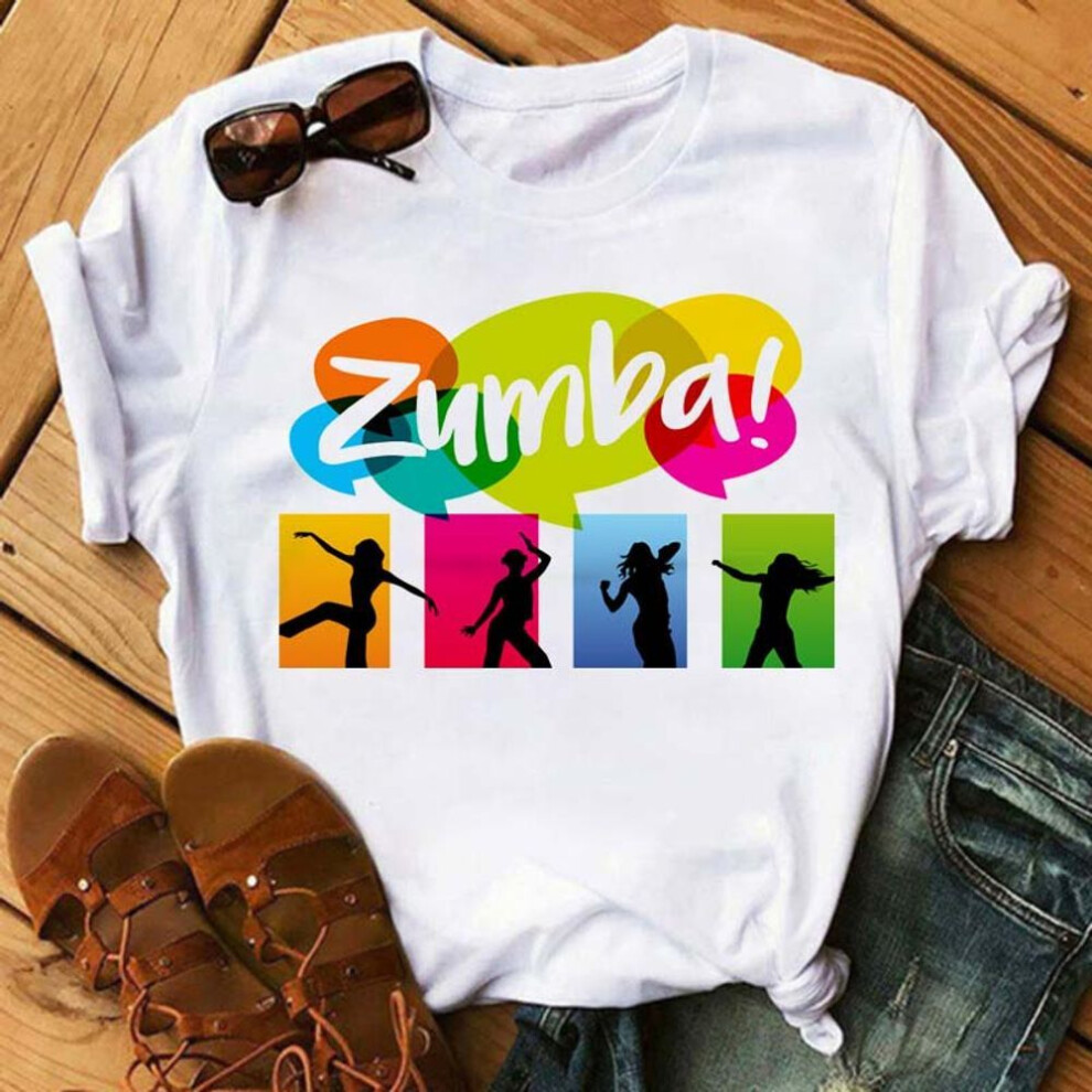 (XL) Love Zumba Dance Print T Shirt Women Clothes Funny Graphic Printed Tshirt Harajuku Shirt Hip Hop T-Shirts