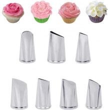 7 Pcs Fondant Rose Nozzle Tips Set ,Stainless Steel Cake Decorating Pastry Tools,Cake Decorating Supplies Baking Set Tools