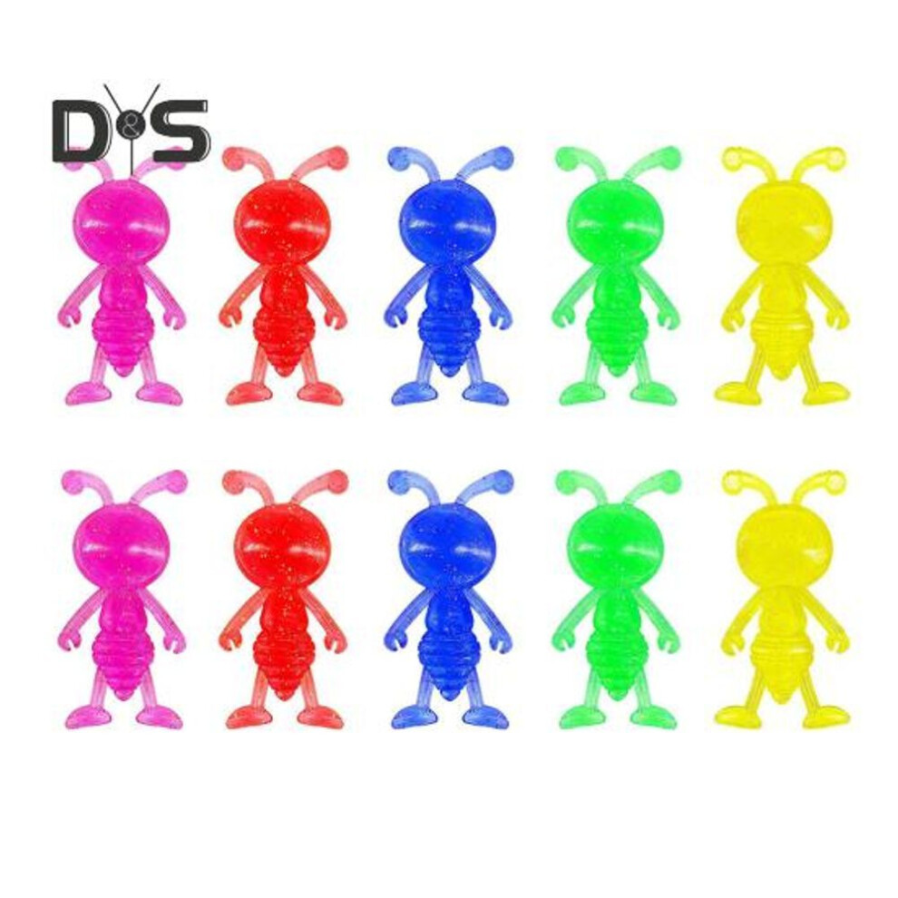 (as the picture, 10pcs) 10/20Pcs TPR Sticky Ant Toy Anxiety Stress Relief Mini Ant Stretch Kids Adults Soft Colorful Ant Toy Party Favors Goodie Bag Stuffer Fillers