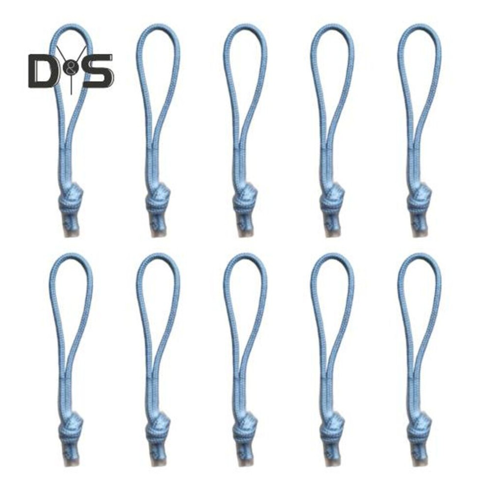 (grey) 10 Pcs Tactical Cord Zipper Pulls Zipper Extension Pulls with Heat Shrink Tubing Zipper Pull Tag Replacement for Clothing Luggage Backpacks