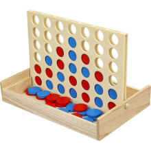 Wooden 4 in a Row Connect Game, JOYPRO Foldable Board Line Up 4 Game, Family Picnic Camping Party