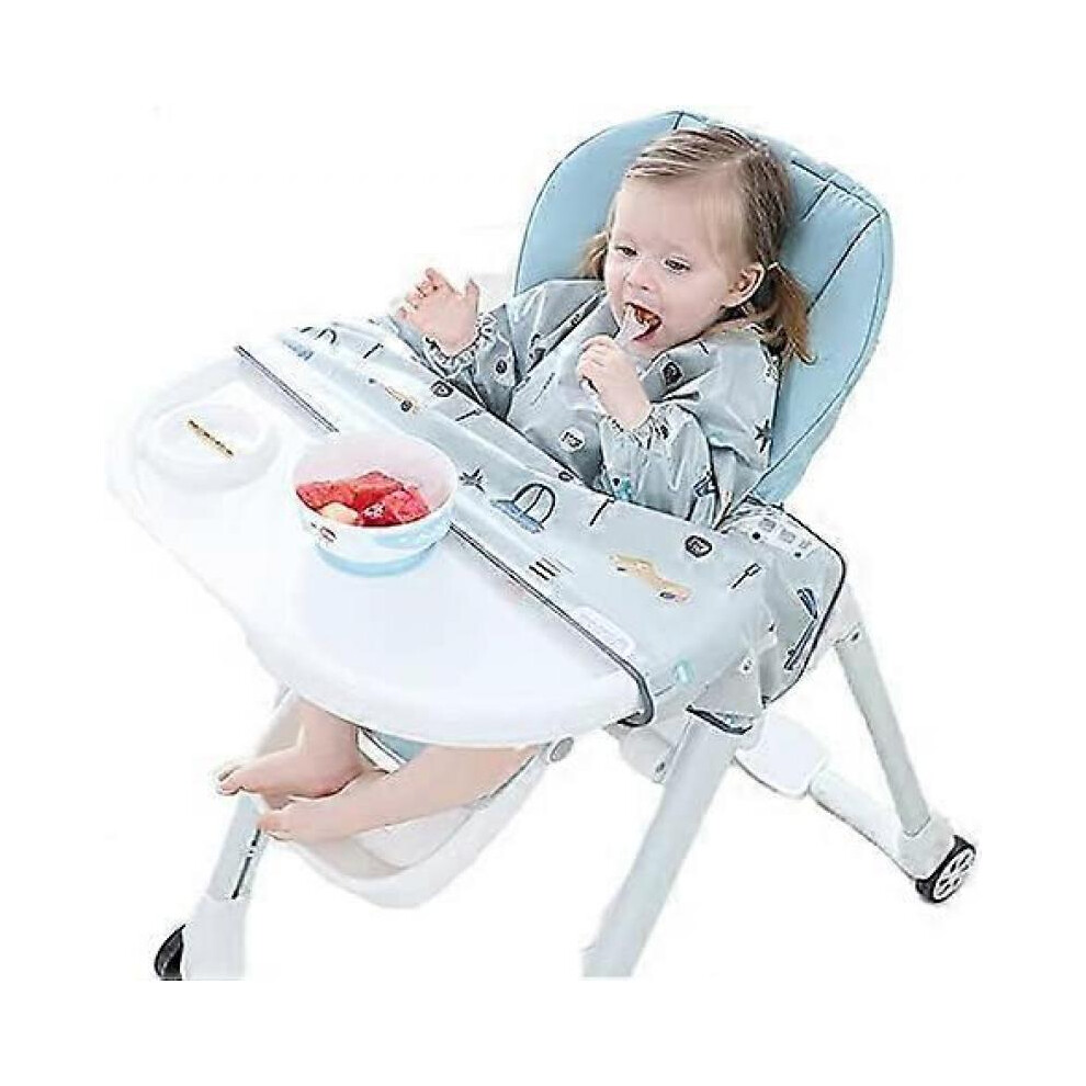 Baby Weaning Bib - Long Sleeve Bibs Overalls Coverall Feeding table Suitable for All Size Highchair