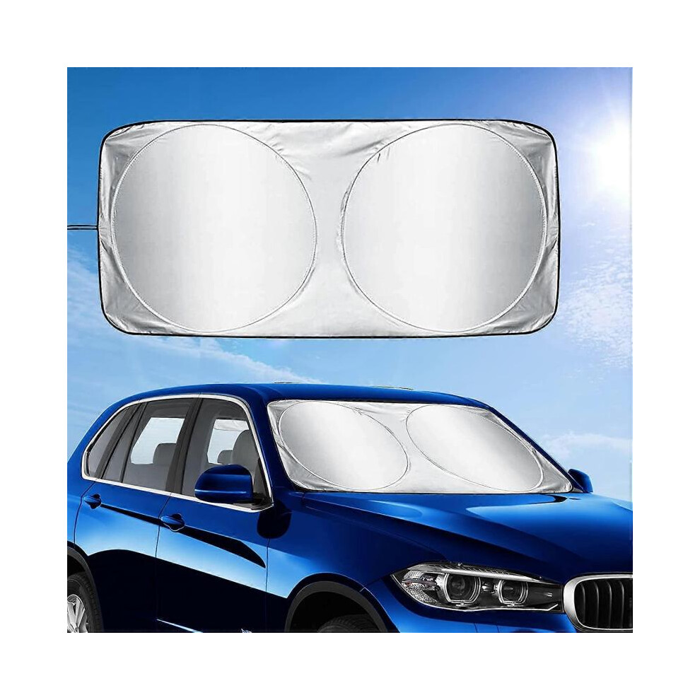 Car Windscreen Sun Shade,Front Windshield Sunshade,Foldable Cover Visor Sunshades Silver 5004229954385