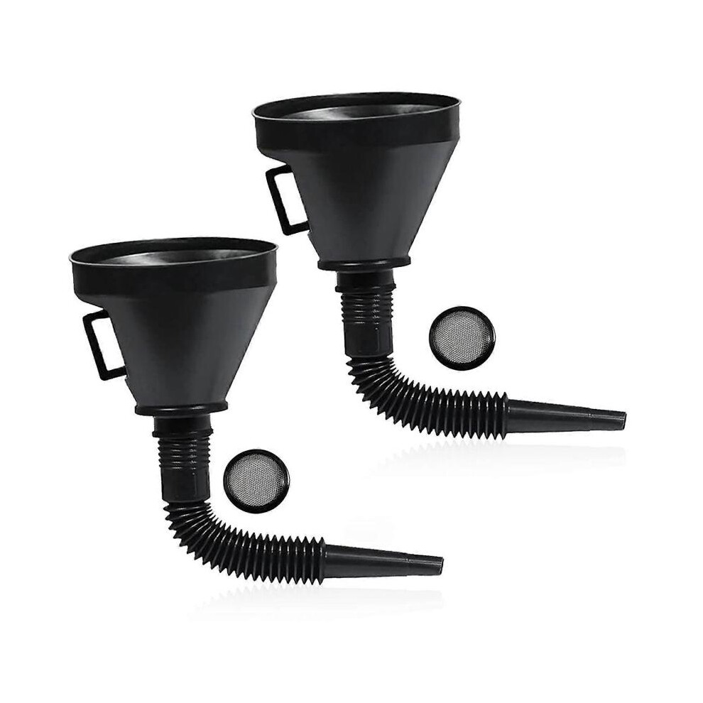 2Pcs Large Fuel Funnel With Filter Diesel Funnel For Petrol Plastic Wide Mouth Car Funnel 5004229954422