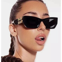 Miu Miu Sunglasses MU 09WS 1AB5S0 Black Gold Dark Grey Lens Women Authentic