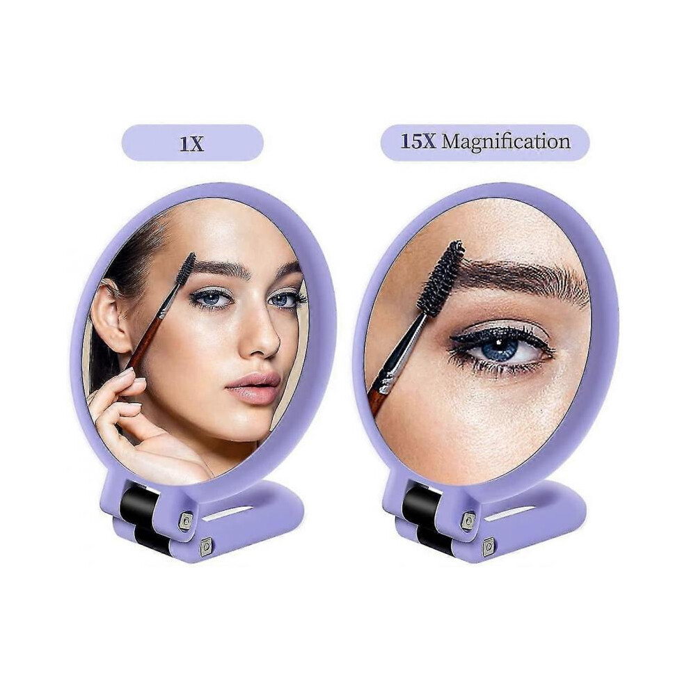15x Magnifying Handheld Mirror, Double Sided Pedestal Magnification-image-OPC-PH6ZDF8-NEW