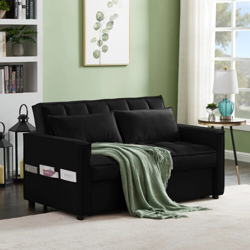 Snugg Furniture (Black) Mallard 2 Seater Sofa Bed