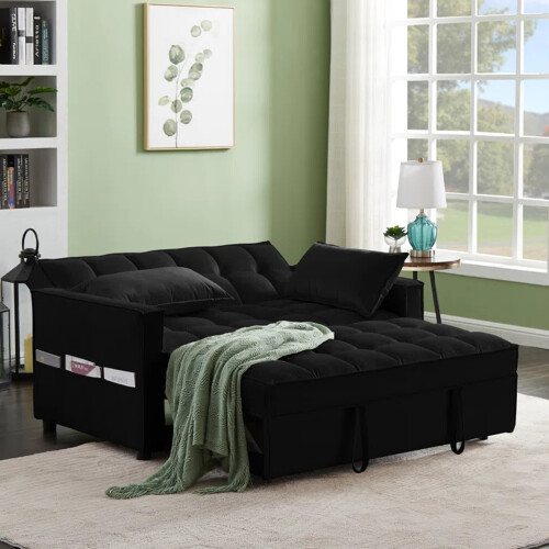 Snugg Furniture (Black) Mallard 2 Seater Sofa Bed 2