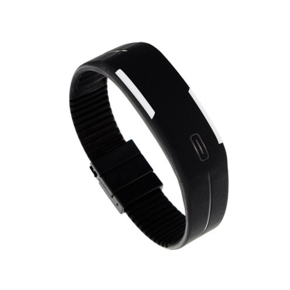 (black)Montre Homme Femme Caoutchouc Led Étanche Date Bracelet Numérique Sport Neuf