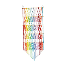 Organizador colgante para juguetes de peluche, hamaca de red de macramé bohemio para el hogar, dormitorio, libros, juguetes de baño para niños.