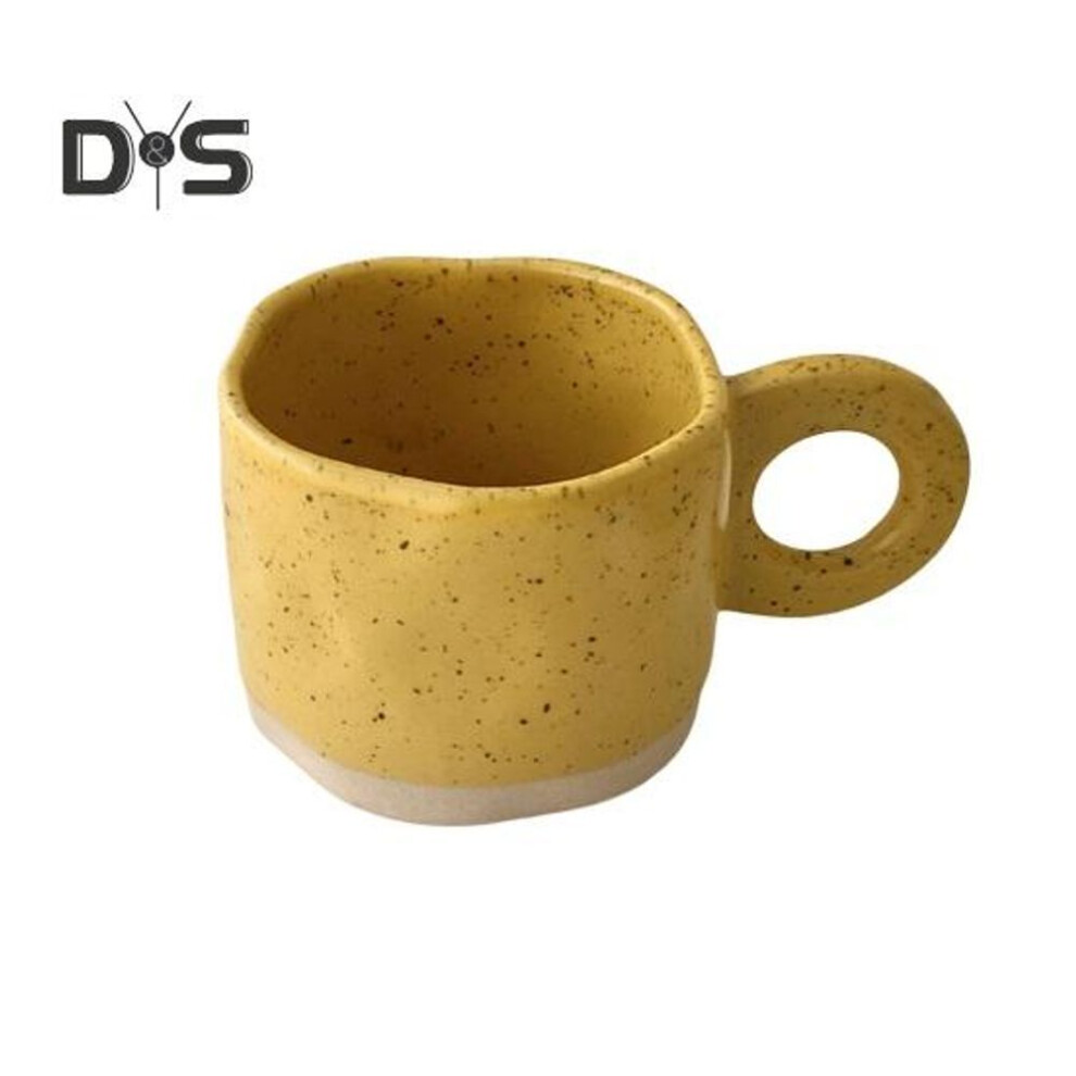 (yellow) Ceramic Coffee Mug 280ml Unique Irregular Heat-resistant Versatile Drink Container Wear-resistant Latte Tea Milk Lover Mug For Home Office Bar