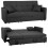 Snugg Furniture (Black) Martin Linen Fabric Reversible Footstool Sofa-Bed 4