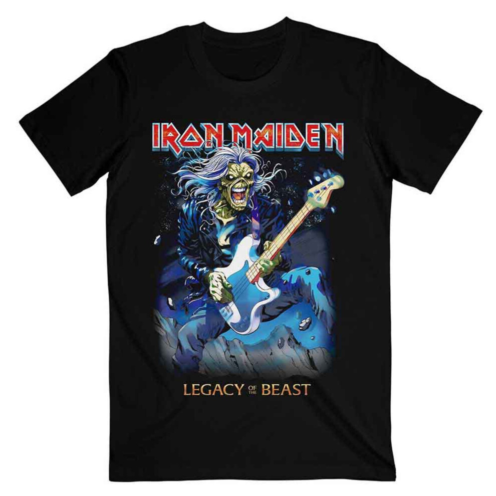 (L, Black) Iron Maiden Eddie on Bass T Shirt