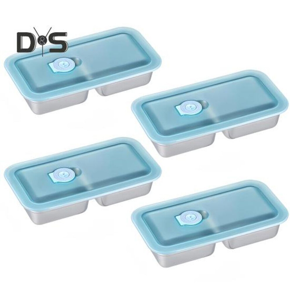 (as the picture, 4pcs B) Double Compartment Lunch Box Snack Containers Reusable Condiment Containers With Lids For Snacks Sauces Dips Outdoor Camping Travel