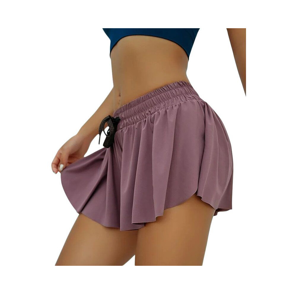 (Purple, L) Athletic Women Pleated Tennis Sports Skirts With Shorts Underwear Skirts Mini-image-OPC-PH6ZT7G-NEW