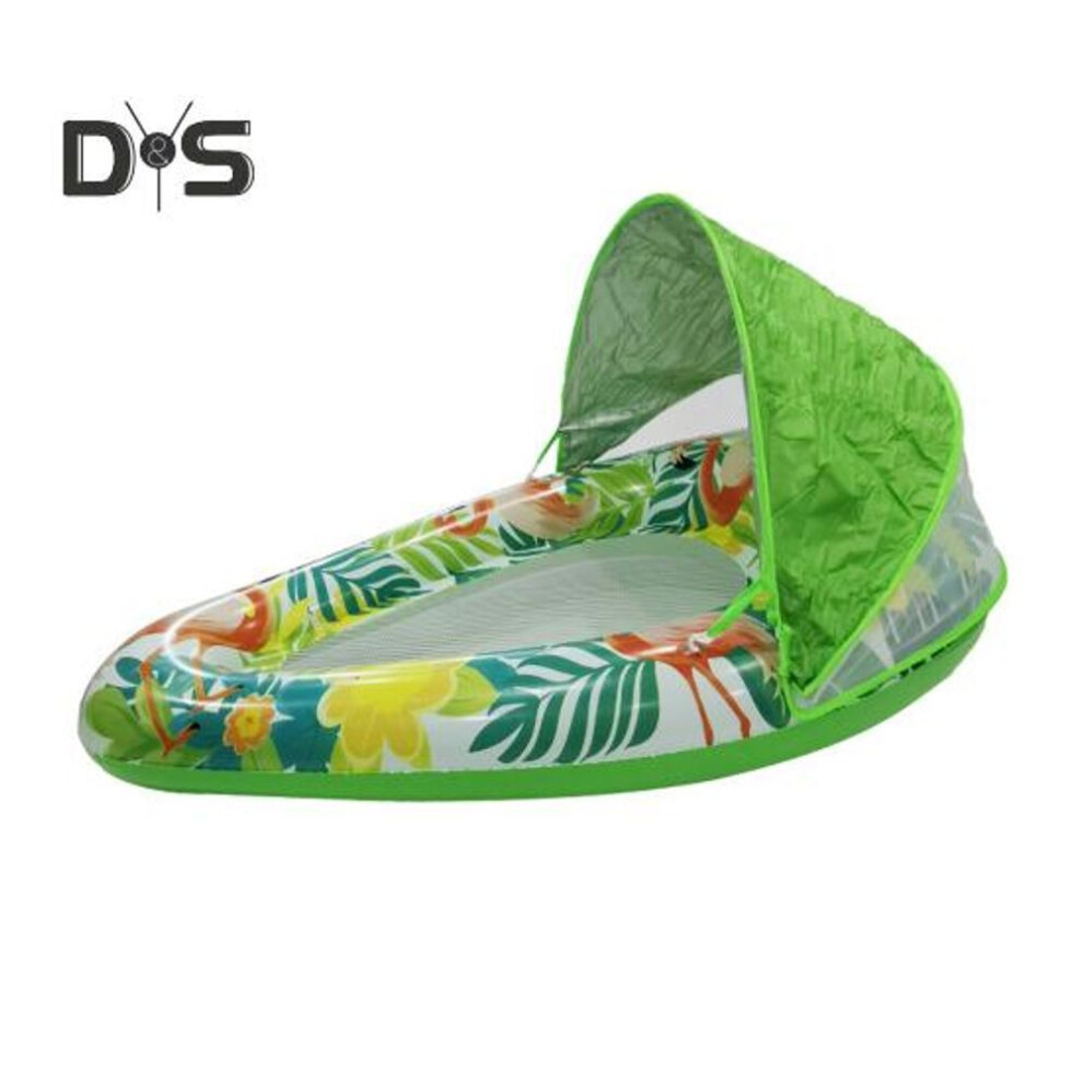 (green) Pool Float with Canopy Inflatable Pool Lounge Chair for Adults Swimming Pool Water Chair Lounger for Summer Beach Party Water Fun