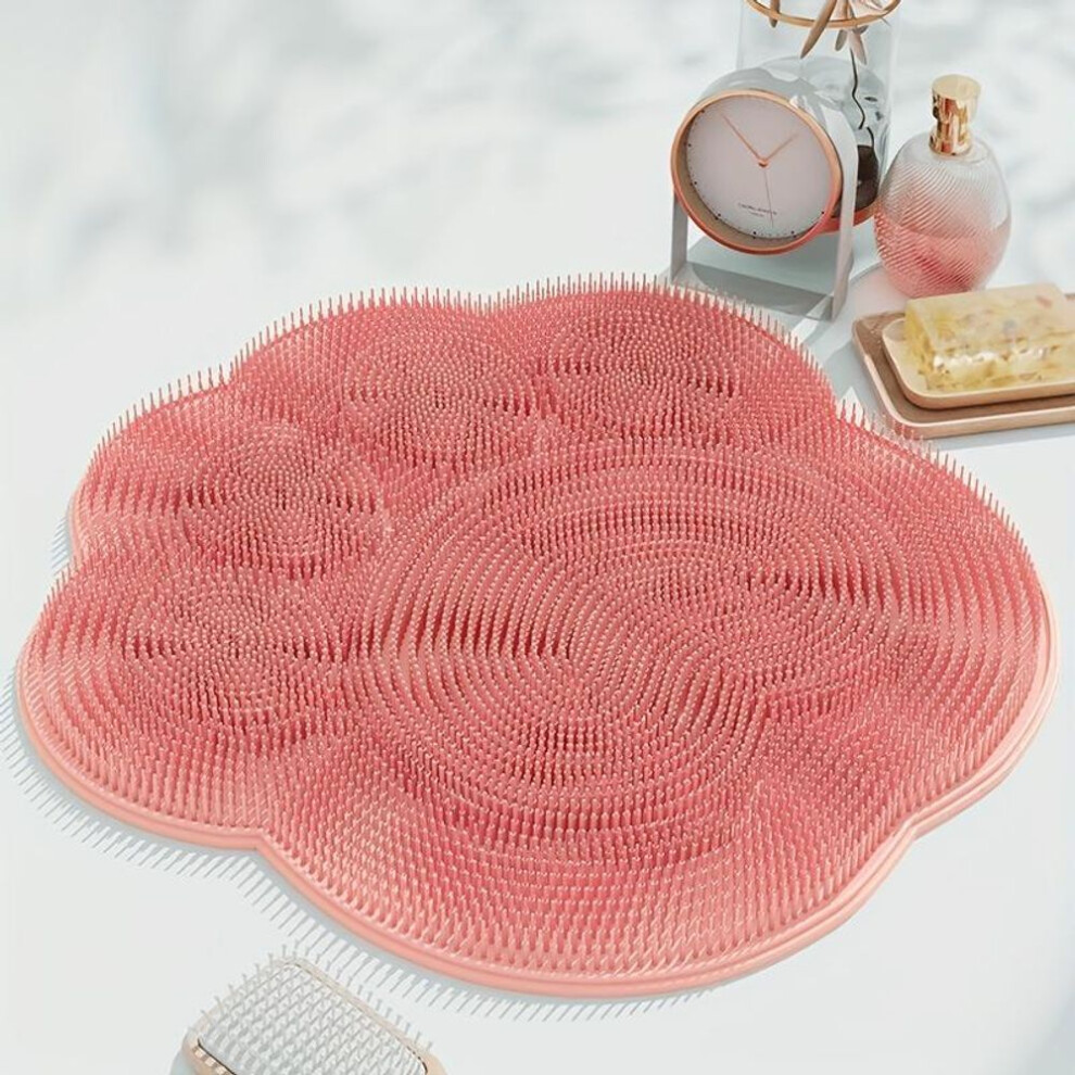 (pink) Gentle Brush Foot Relaxer: Alleviate Foot Tiredness, Boost Blood Flow - Anti-slip Suction Cups - Convenient For Hanging And Drying