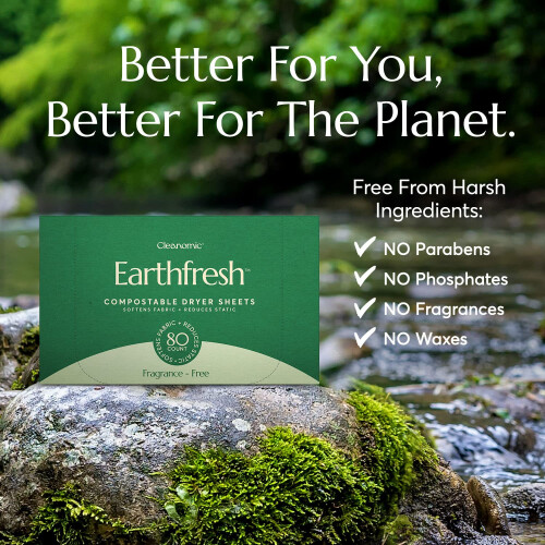Cleanomic Earthfresh Φύλλα Μαλακτικού Υφασμάτων, Απαλύνουν & Αφαιρούν Στατική Ηλεκτρισμό 2