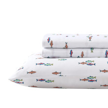 Eddie Bauer Kids - Detsk    posteln    bielizen Queen Sheets odoln    voci    kvrn   m, ide   lna pre batolat    (Fish Lake White Queen)