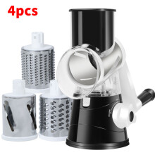 (Black) Stainless Rotary Grater Handheld Cheese Vegetables Slicer Nuts Peeler Grinder