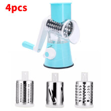 (Blue) Stainless Rotary Grater Handheld Cheese Vegetables Slicer Nuts Peeler Grinder